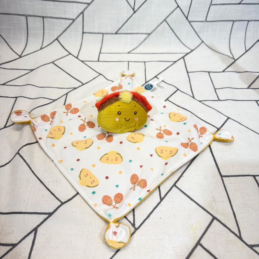 Mary Meyer Taco Lovey Security Blanket 13x13 Yellow Fiesta Maracas Plush Toy